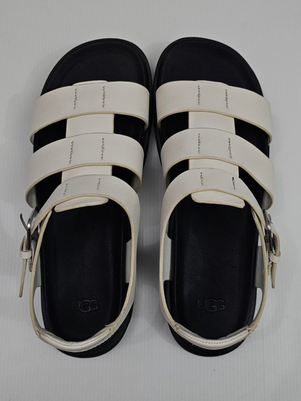 UGG Capitelle Fisherman Platform Sandal Womens 12 Ivory Cream Chunky Lug Sole - Picture 9 of 15